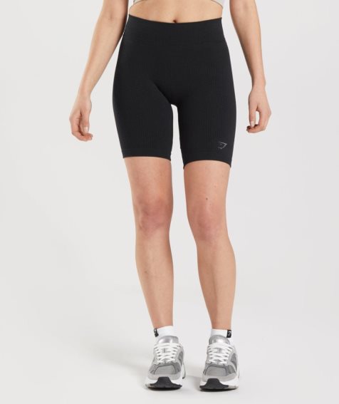 Szorty Gymshark Pause Seamless Cycling Damskie Czarne | PL 047AUC